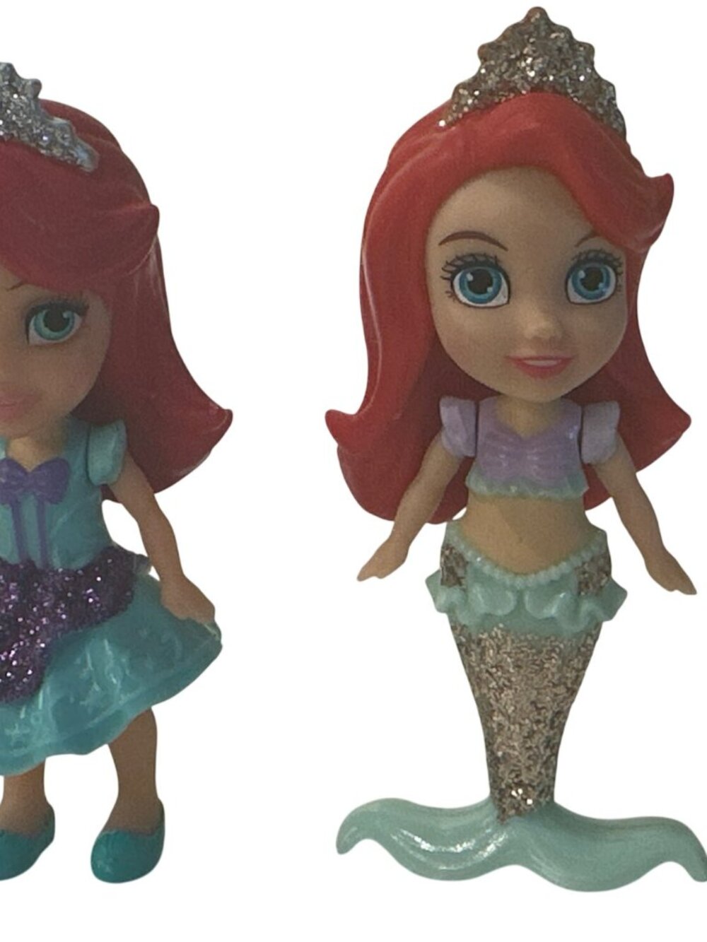 Disney Mini Toddler Little Mermaid  Princess Ariel Lot of 2 Figures Dolls 4"